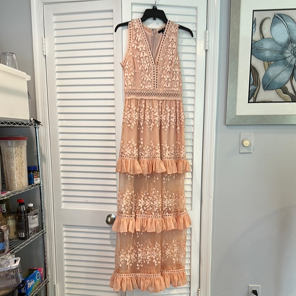 Aqua Peach Lace Dress